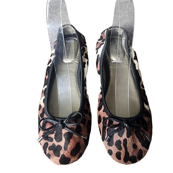 Town Shoes Lena Leather Animal Print Ballet Slipper Flats Size 8M - Picture 1 of 13